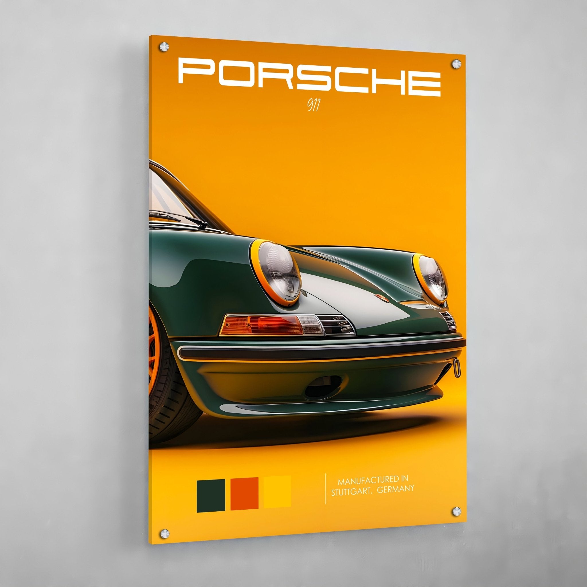 Green Porsche Canvas Wall Art - Luxury Art Canvas