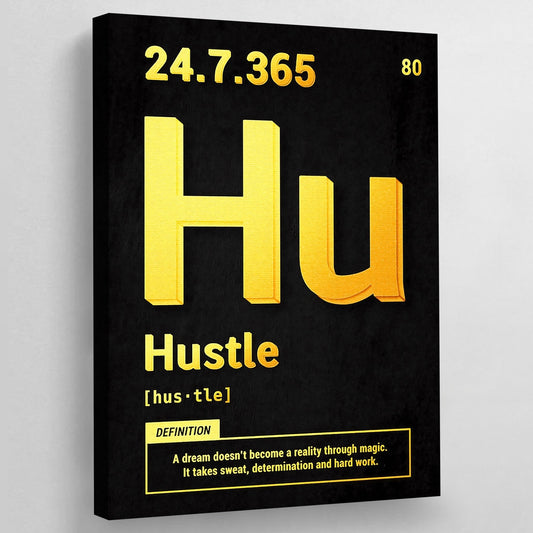 Hustle Motivational Wall Art - Luxury Art Canvas