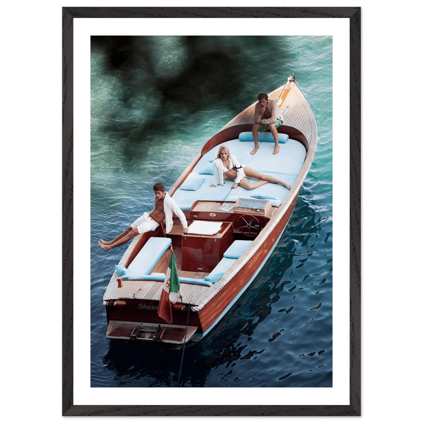 Italian Boat Lake Como Photography Wall Art - Luxury Art Canvas