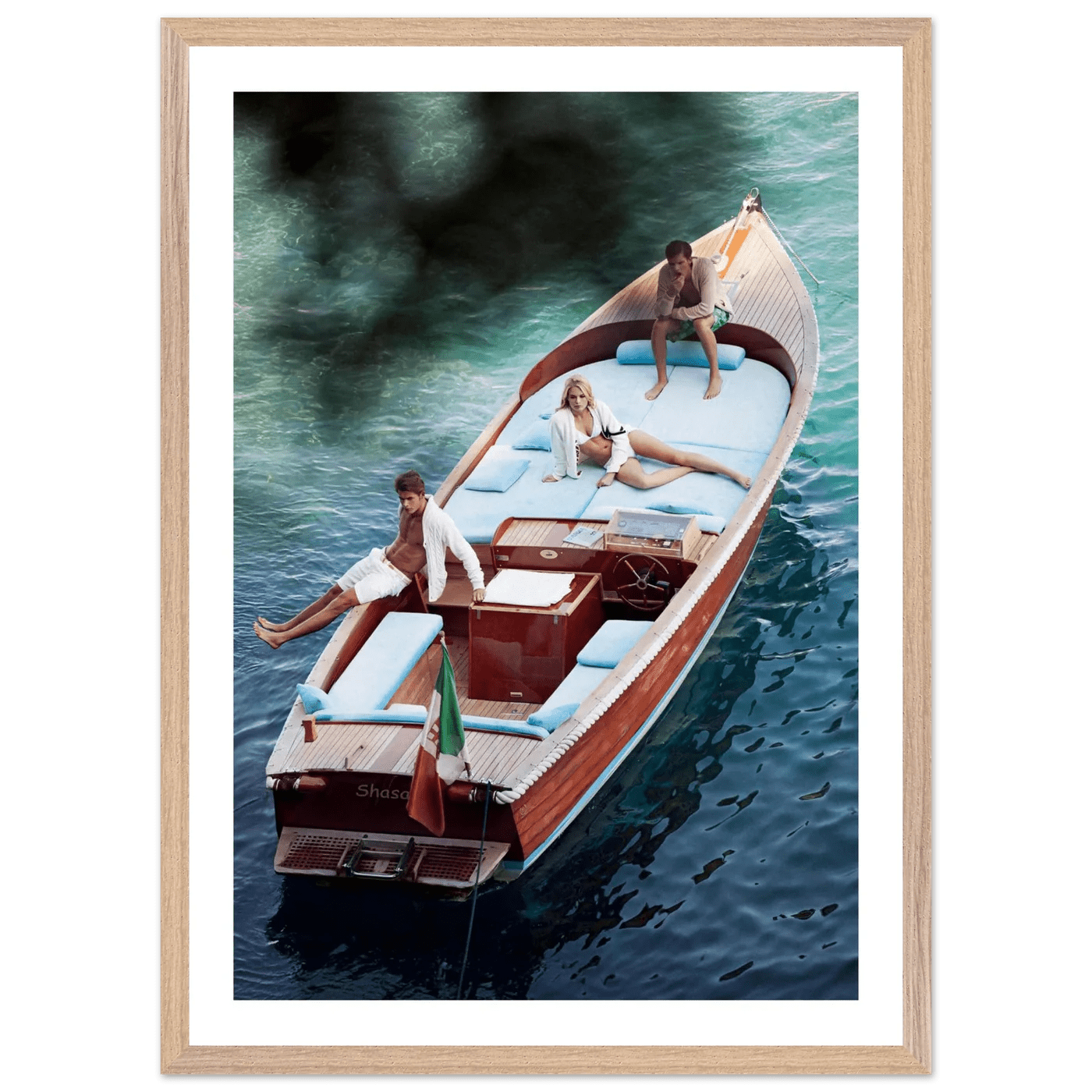 Italian Boat Lake Como Photography Wall Art - Luxury Art Canvas