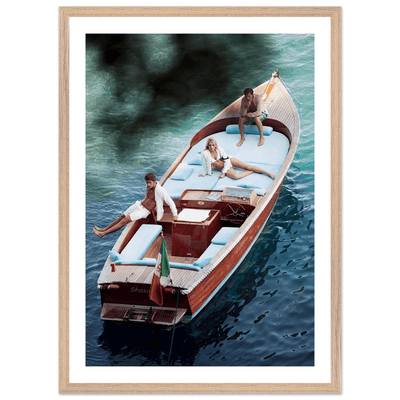 Italian Boat Lake Como Photography Wall Art - Luxury Art Canvas