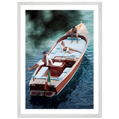 Italian Boat Lake Como Photography Wall Art - Luxury Art Canvas