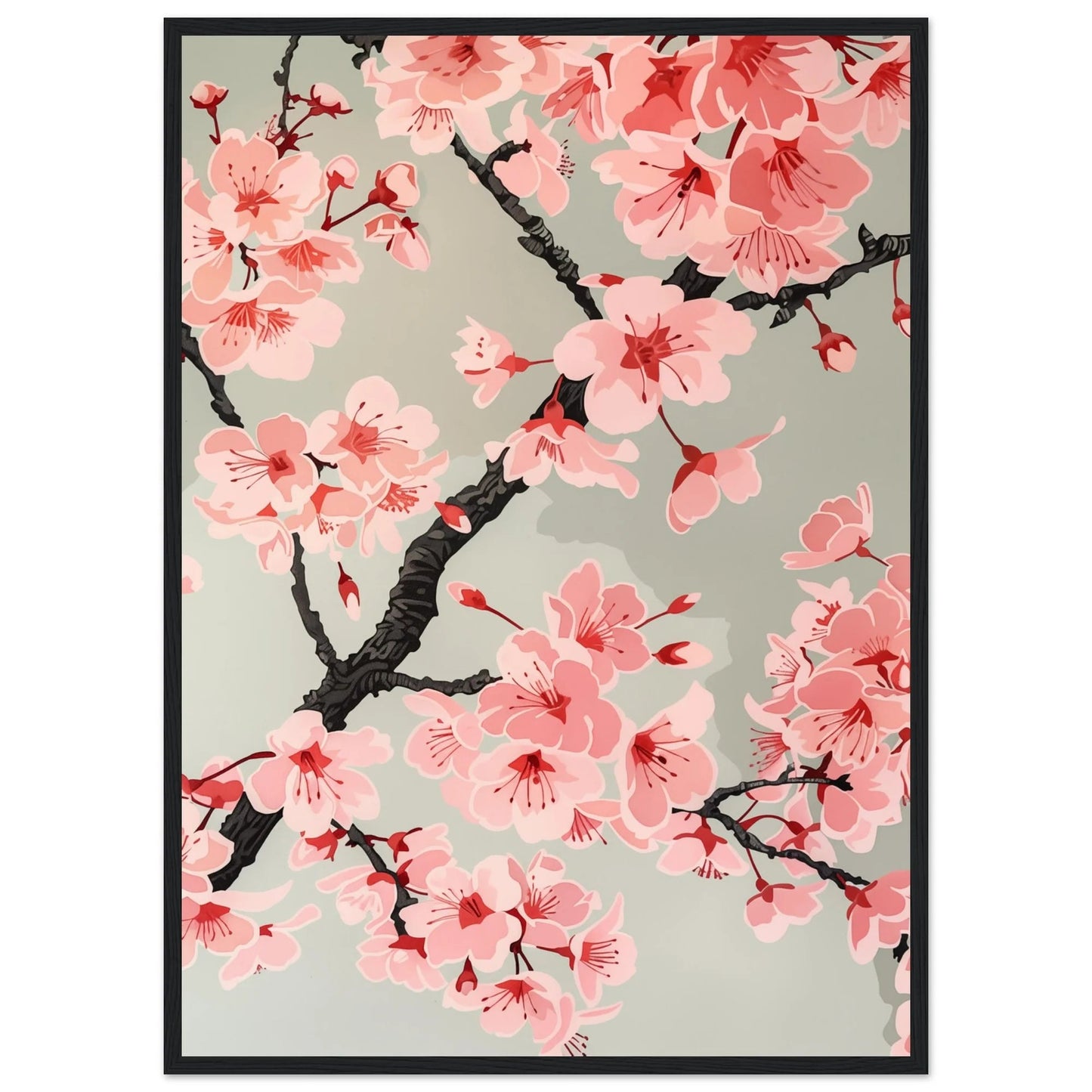 Japanese Cherry Blossom Wall Art - Luxury Art Canvas