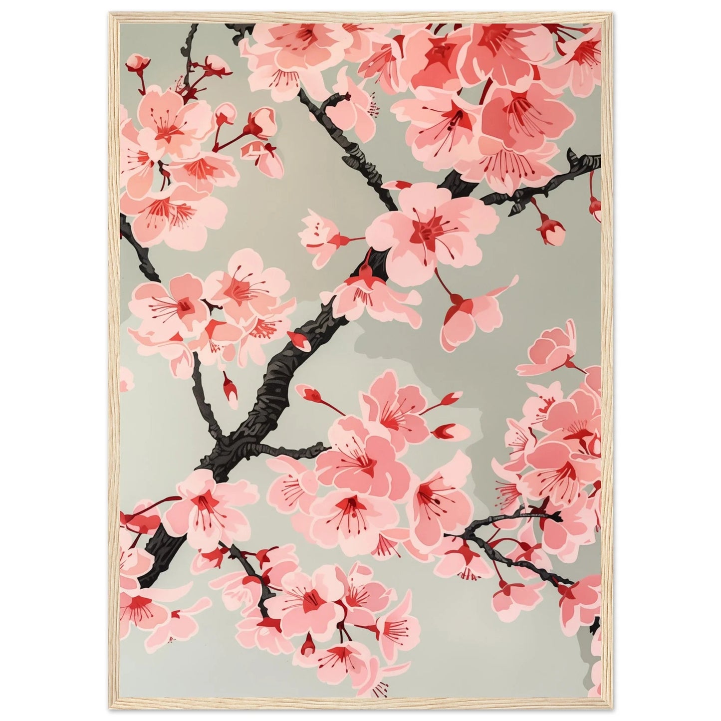 Japanese Cherry Blossom Wall Art - Luxury Art Canvas