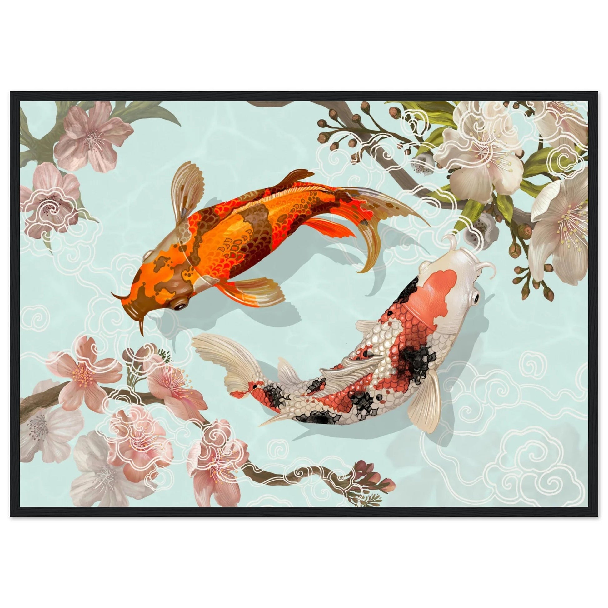 Japanese Koi Fish Wall Art - Luxury Art Canvas