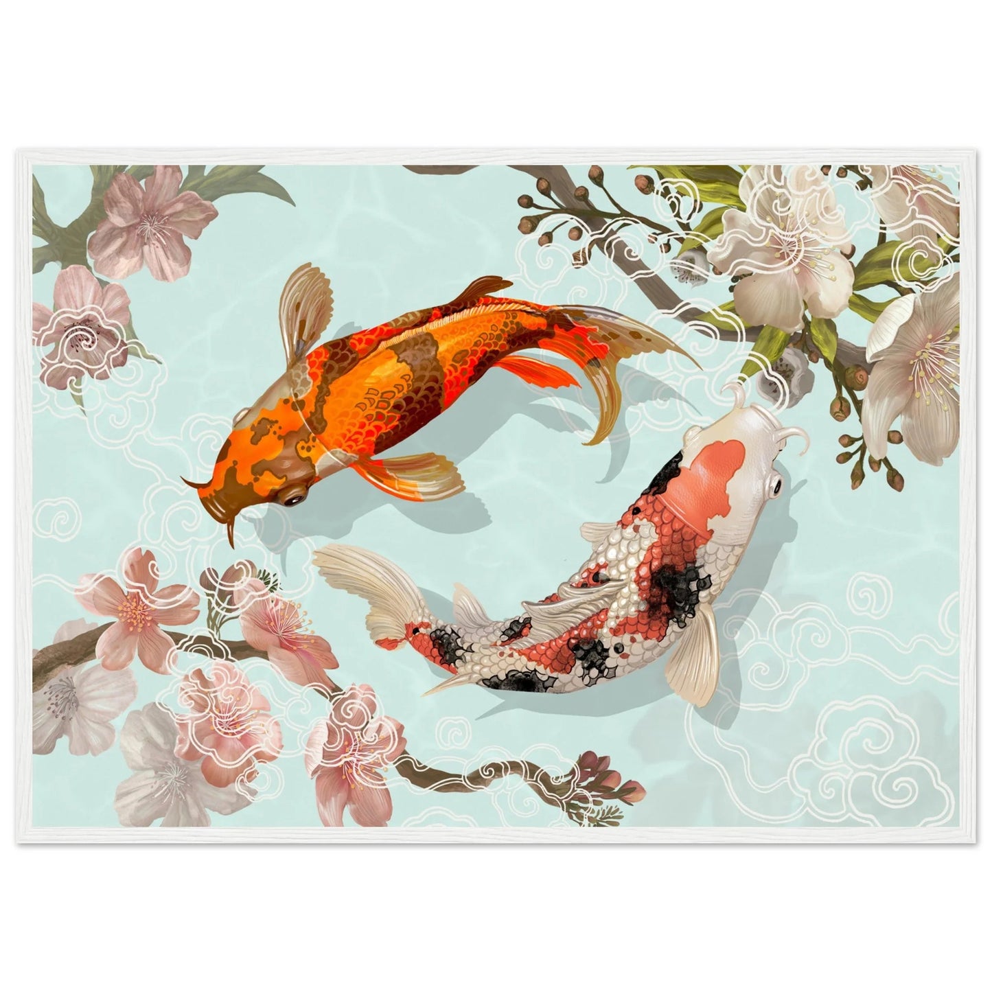 Japanese Koi Fish Wall Art - Luxury Art Canvas