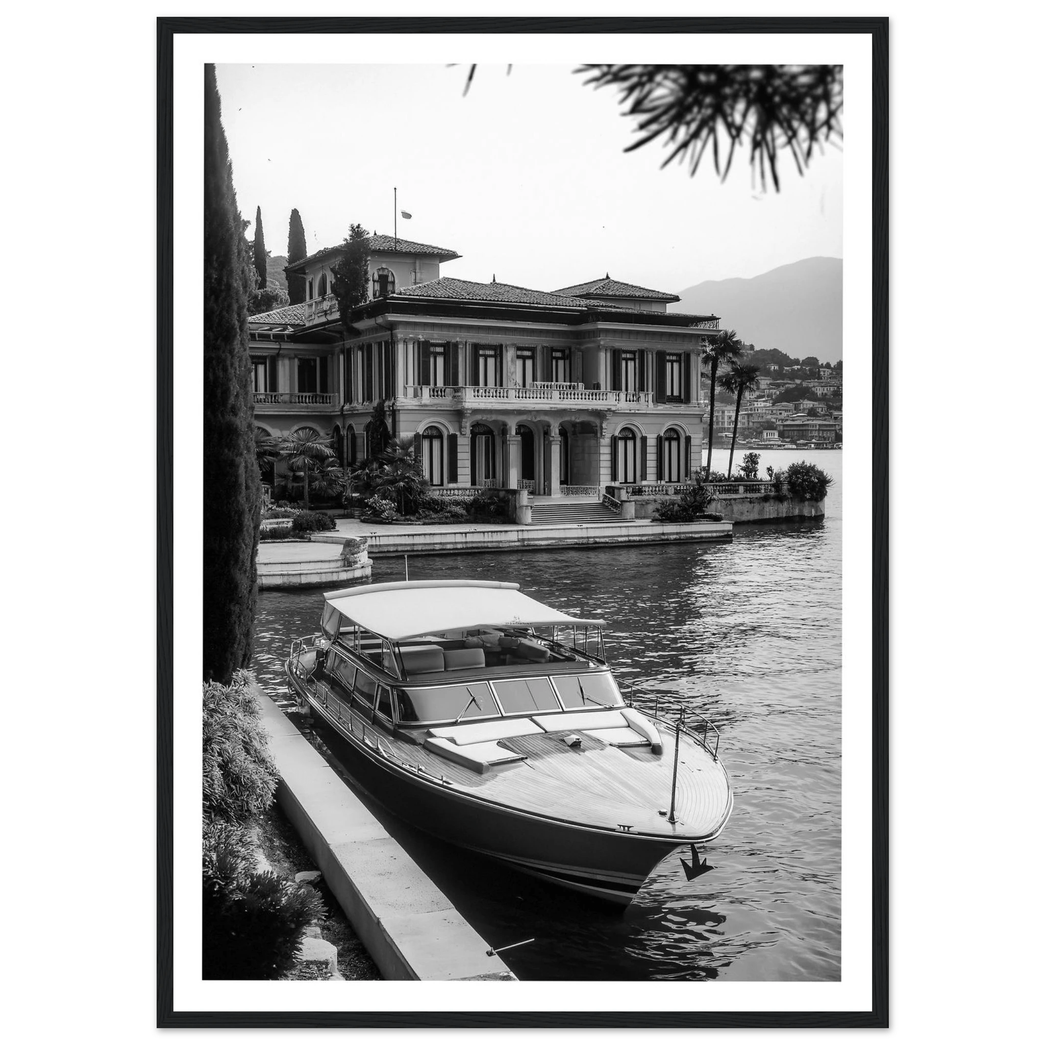 Lake Como Boat Photography Wall Art - Luxury Art Canvas