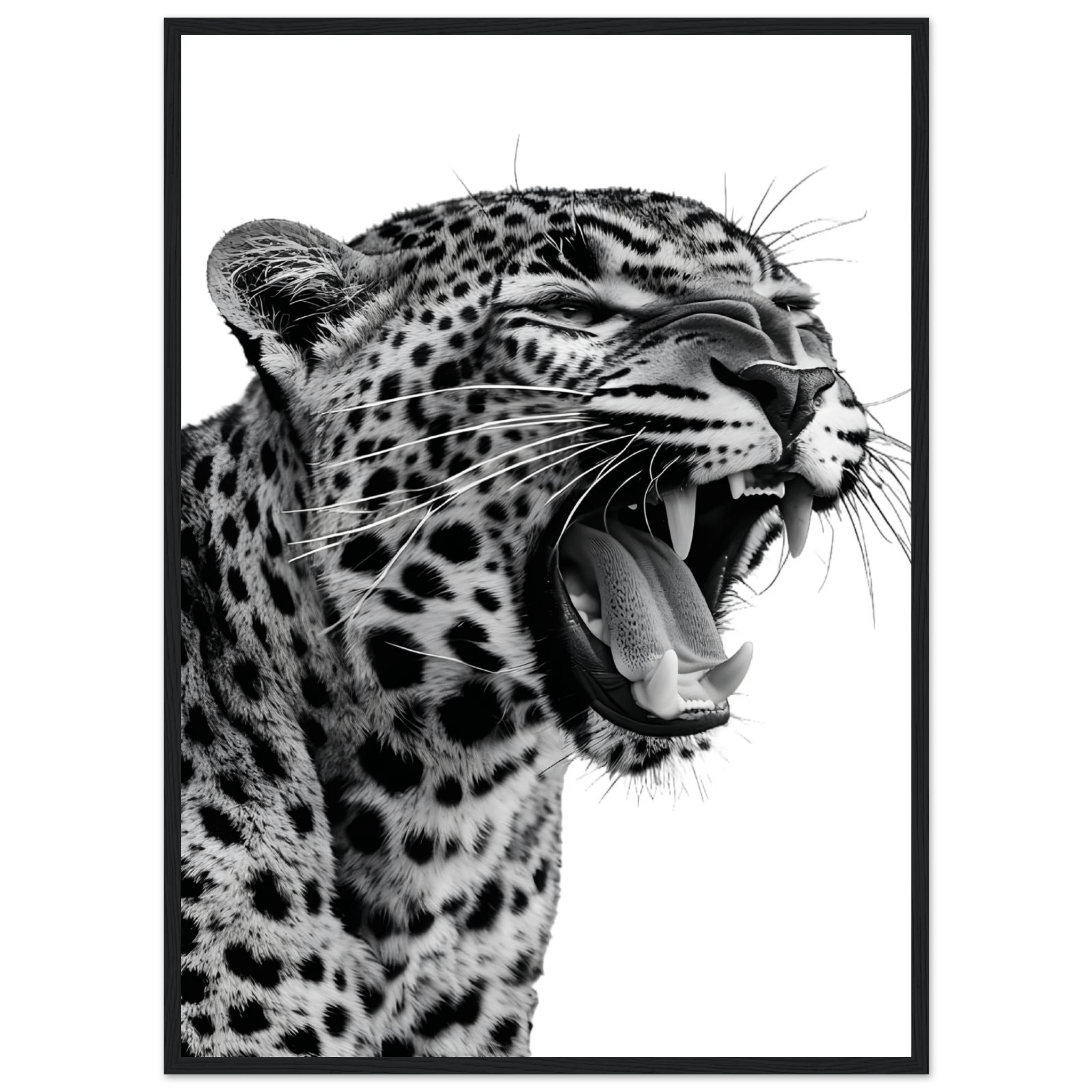 Leopard Black and White Wall Art - Luxury Art Canvas