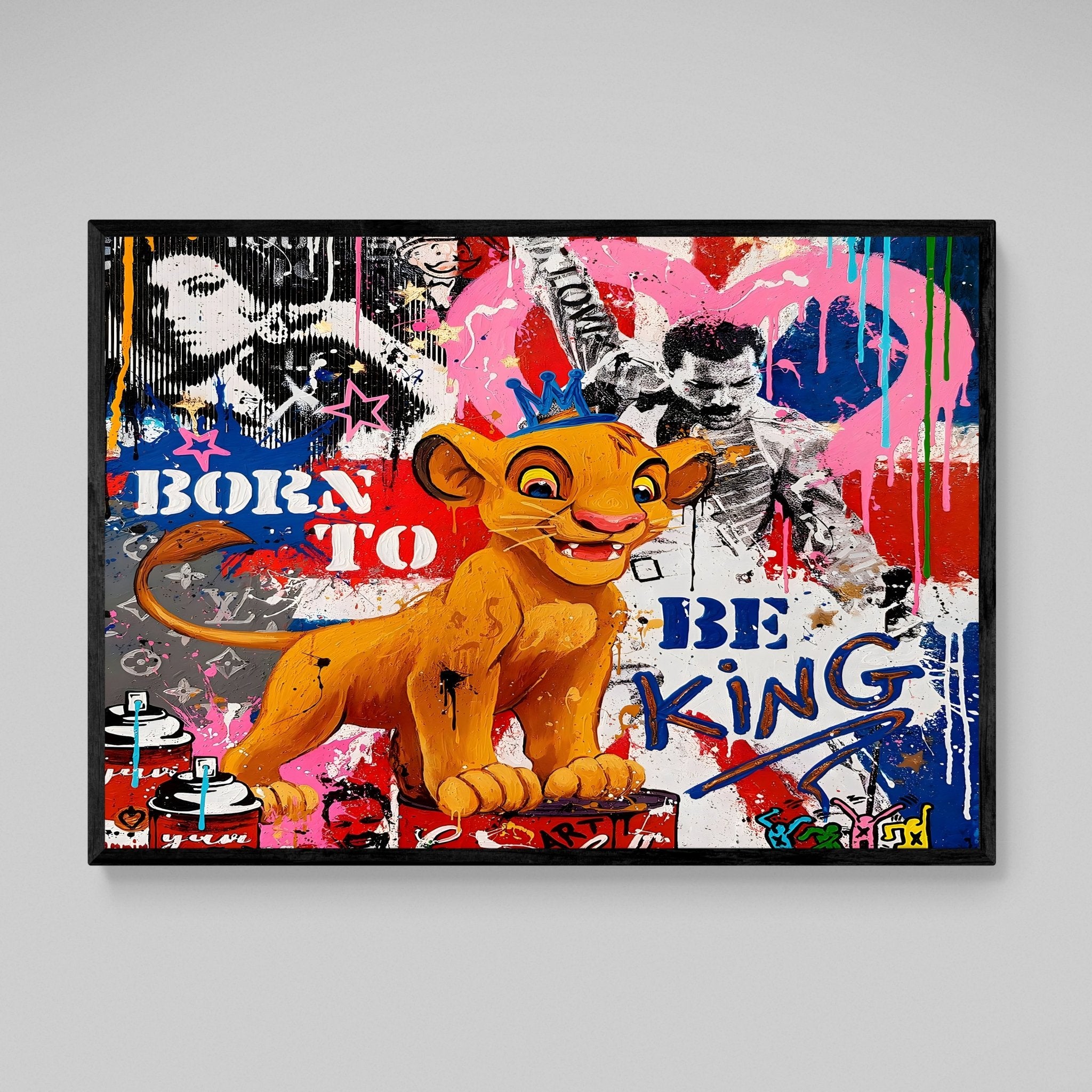 Lion King Graffiti Wall Art - Luxury Art Canvas
