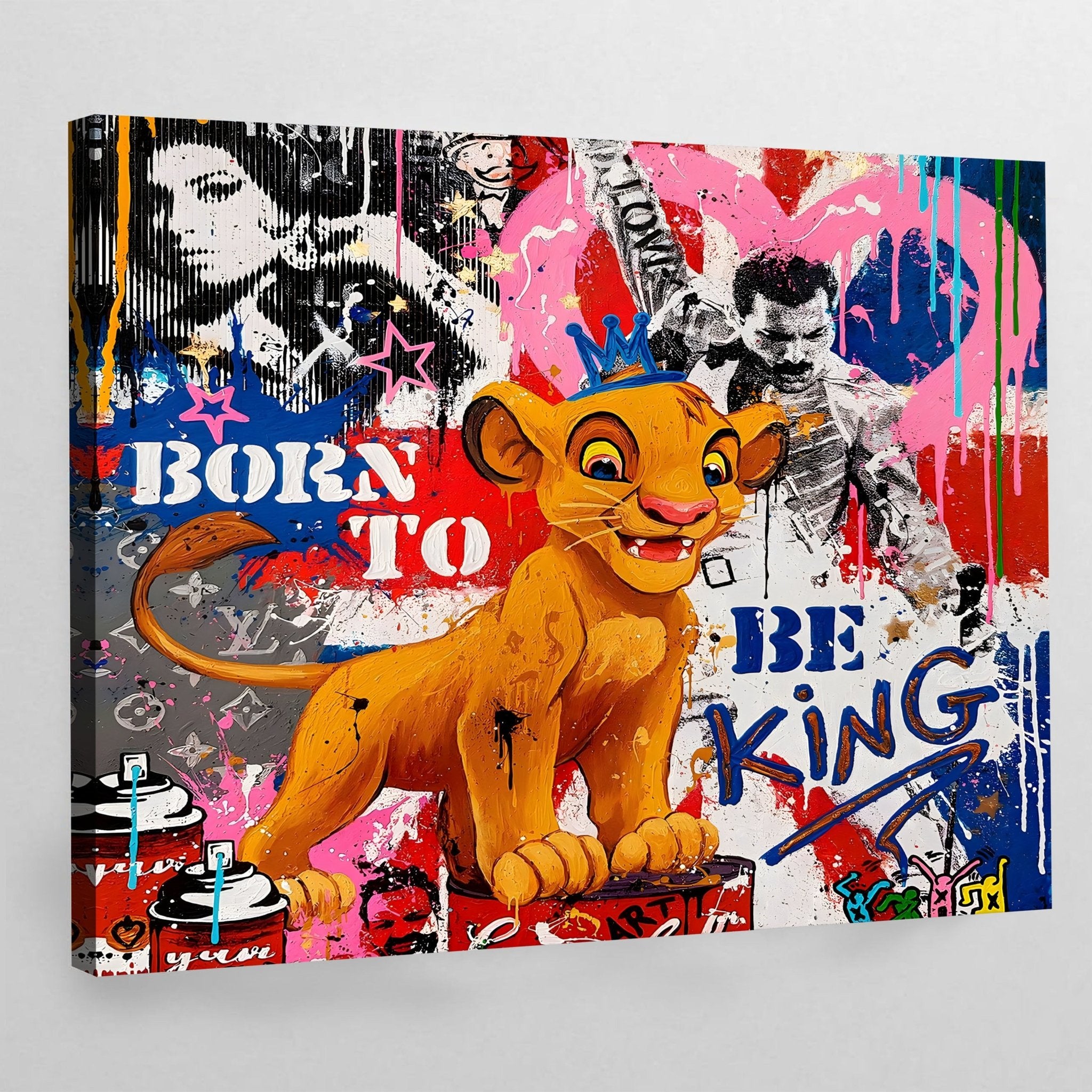 Lion King Graffiti Wall Art - Luxury Art Canvas