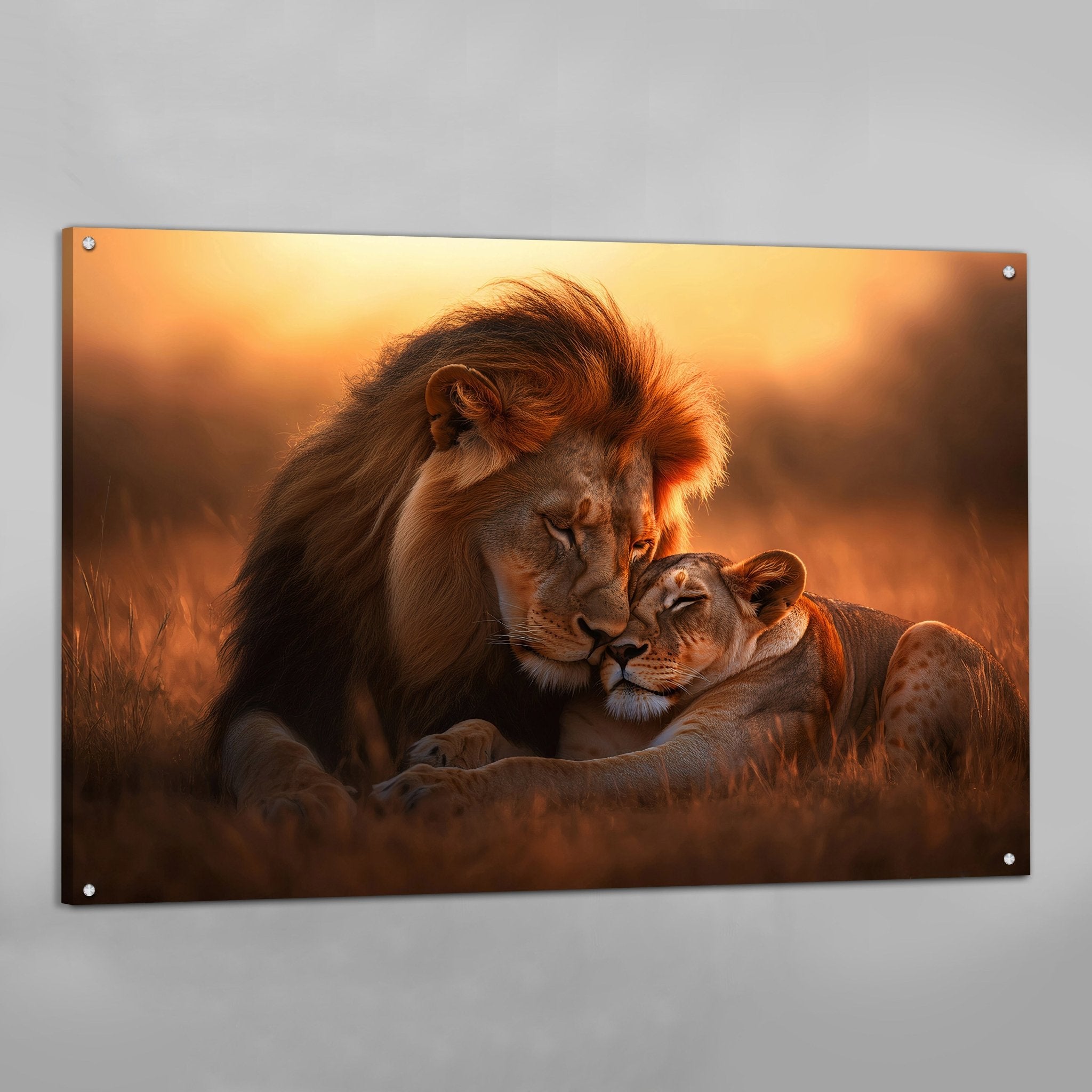 Lion Lioness Wall Art - Luxury Art Canvas