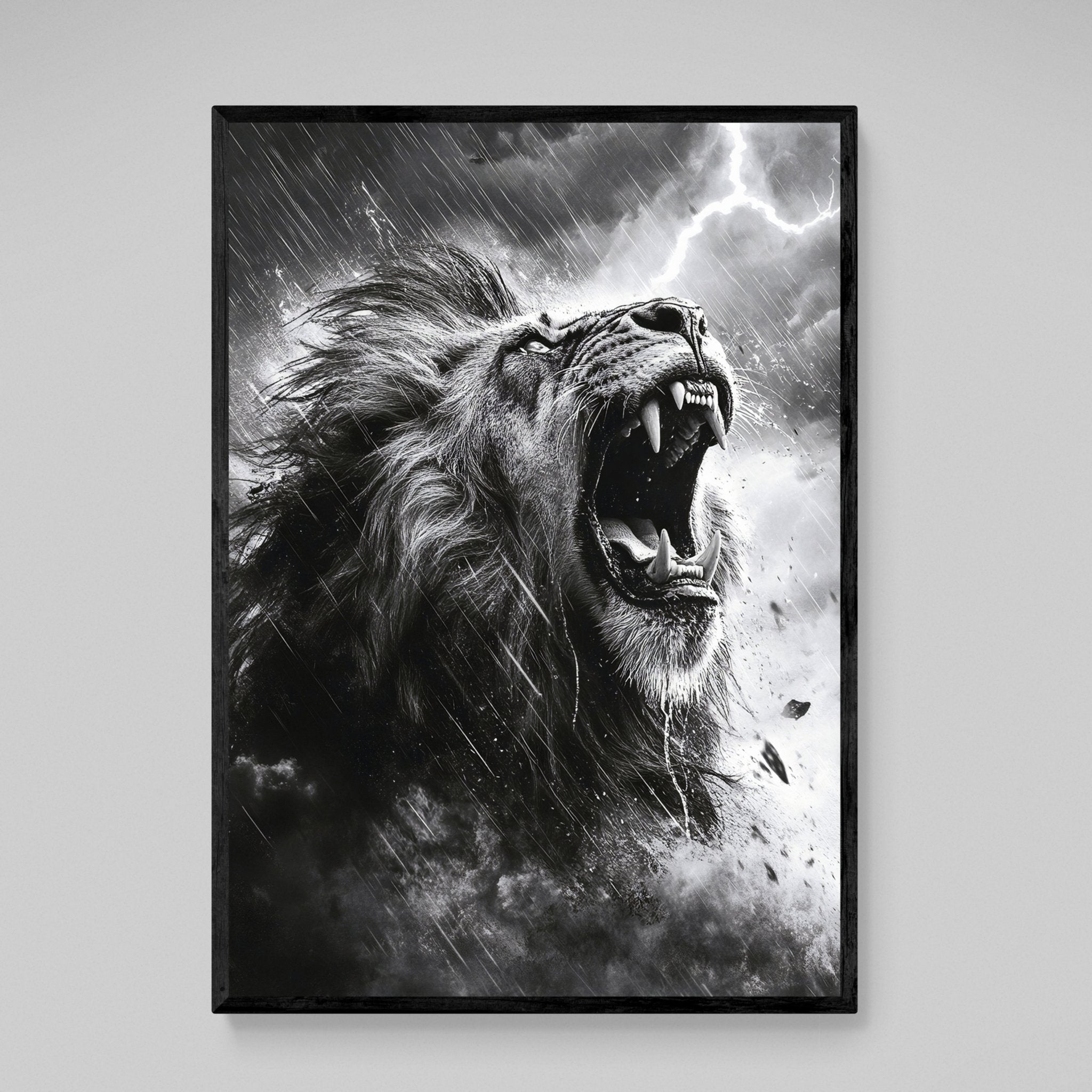 Lion Wall Art Black and White - Luxury Art Canvas