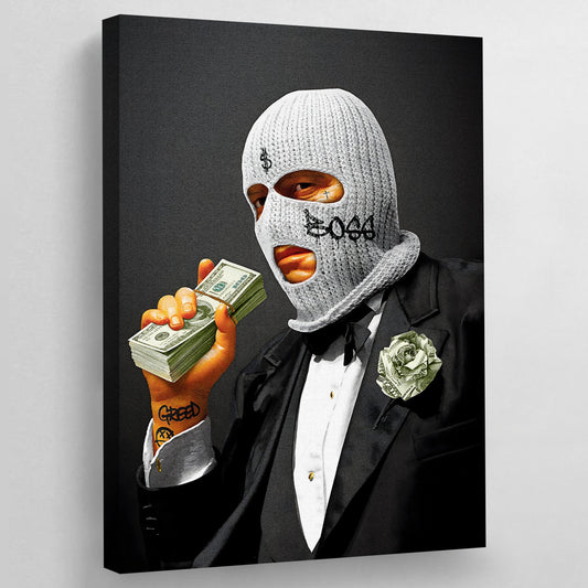 Masked Gangster Wall Art - Luxury Art Canvas