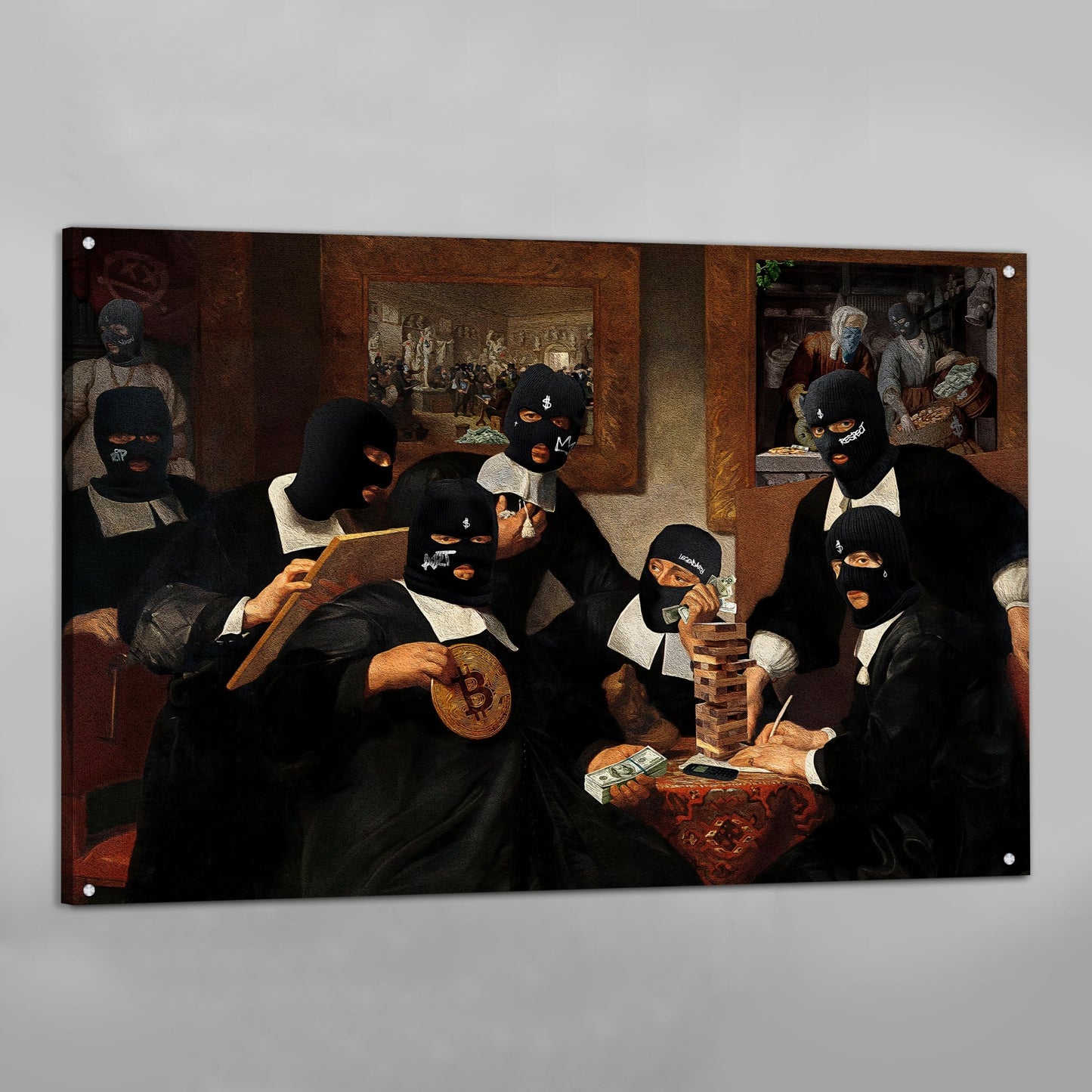 Masked Investors Wall Art - Luxury Art Canvas
