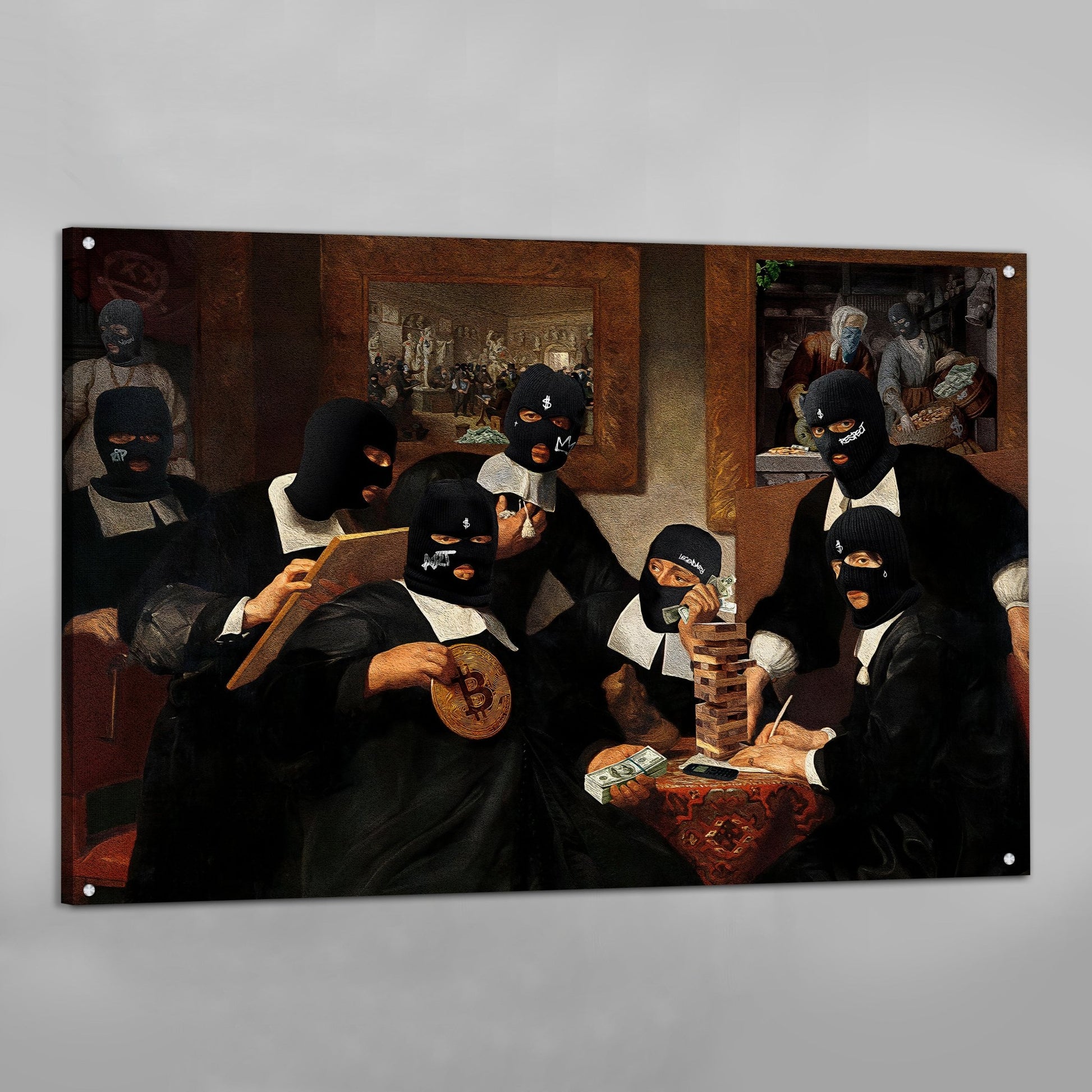 Masked Investors Wall Art - Luxury Art Canvas