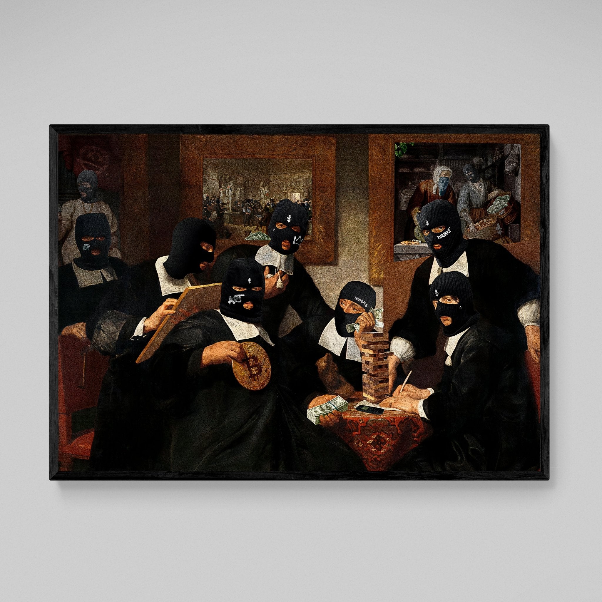 Masked Investors Wall Art - Luxury Art Canvas