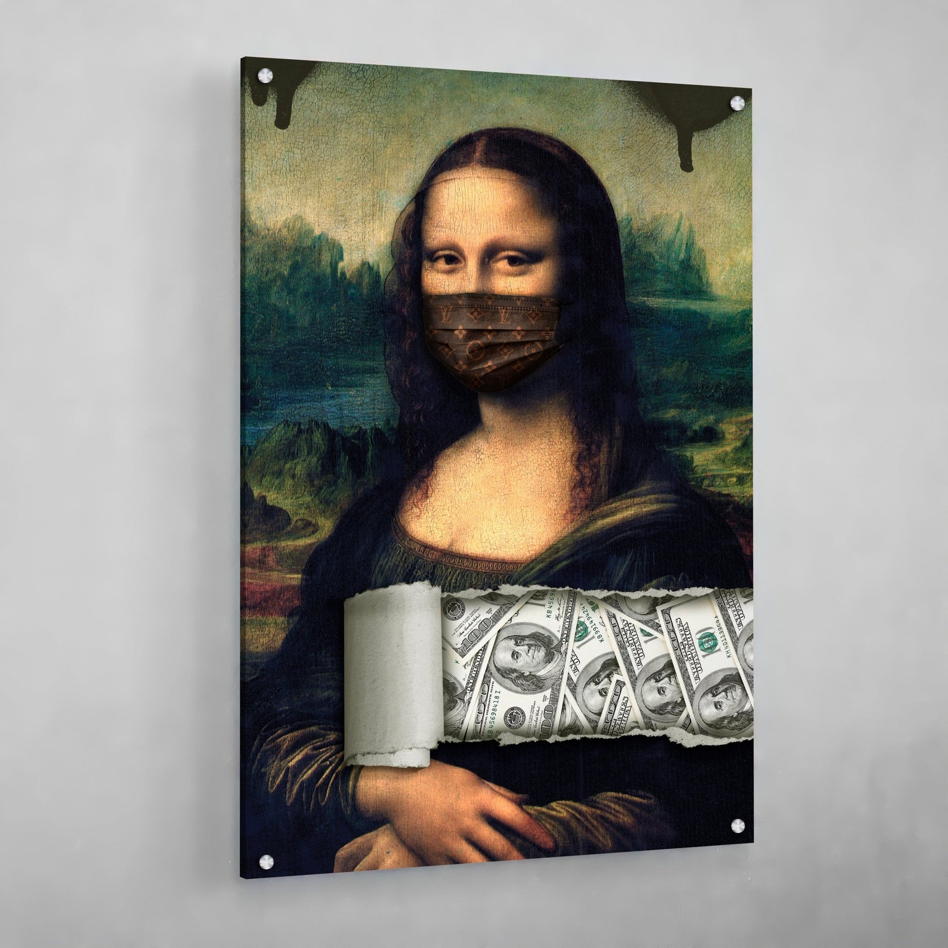 Masked Mona Lisa Wall Art - Luxury Art Canvas