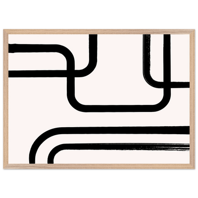 Modern Curve Lines Minimalist Wall Art - Luxury Art Canvas