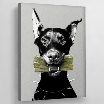 Modern Doberman Wall Art - Luxury Art Canvas