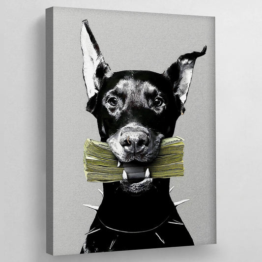 Modern Doberman Wall Art - Luxury Art Canvas