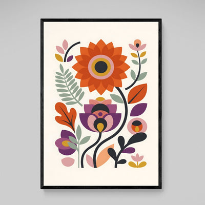 Modern Flowers Scandinavian Wall Art - Luxury Art Canvas