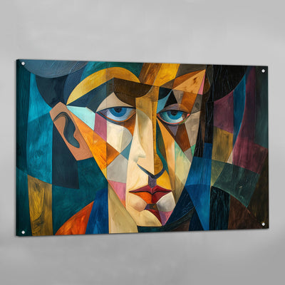 Modern Geometric Face Cubism Wall Art - Luxury Art Canvas