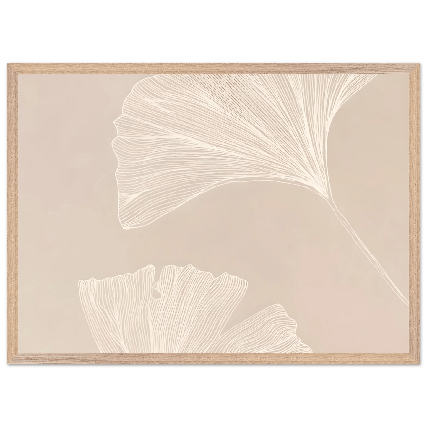 Modern Ginkgo Leaves Minimalist Wall Art - Luxury Art Canvas