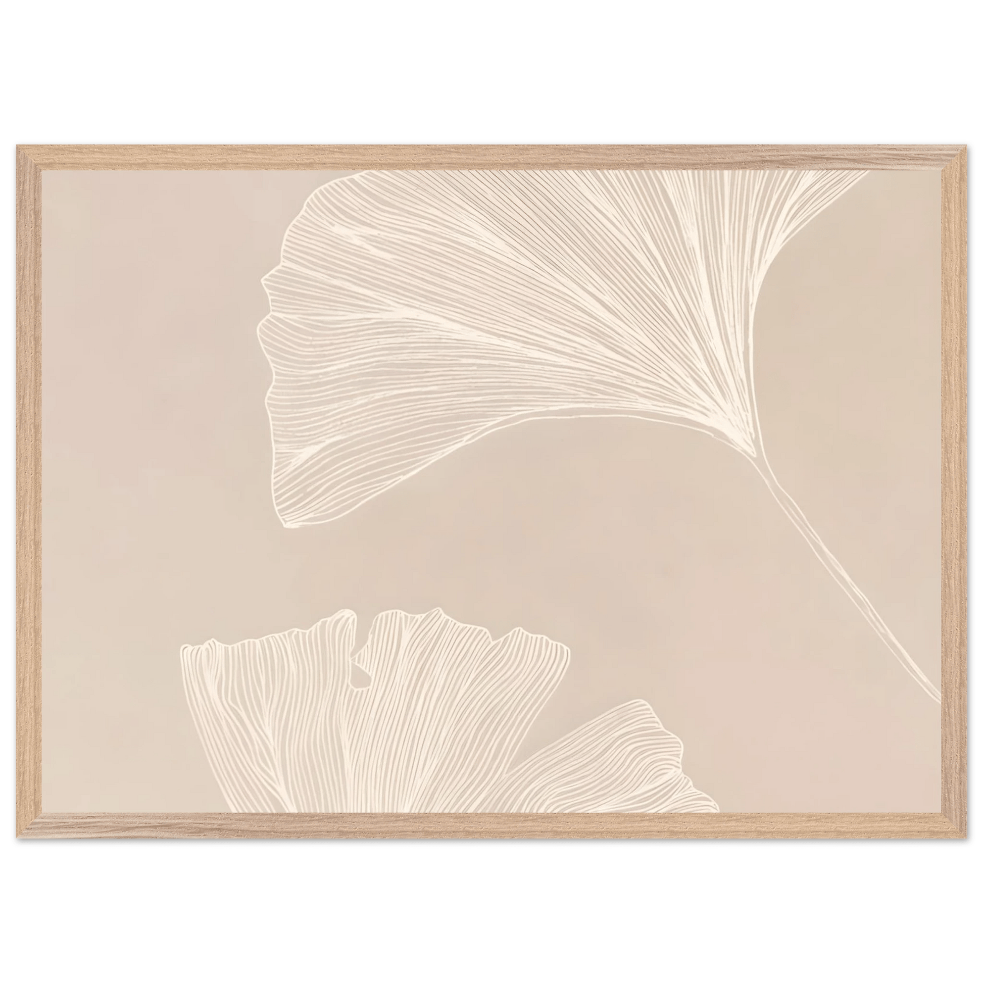 Modern Ginkgo Leaves Minimalist Wall Art - Luxury Art Canvas