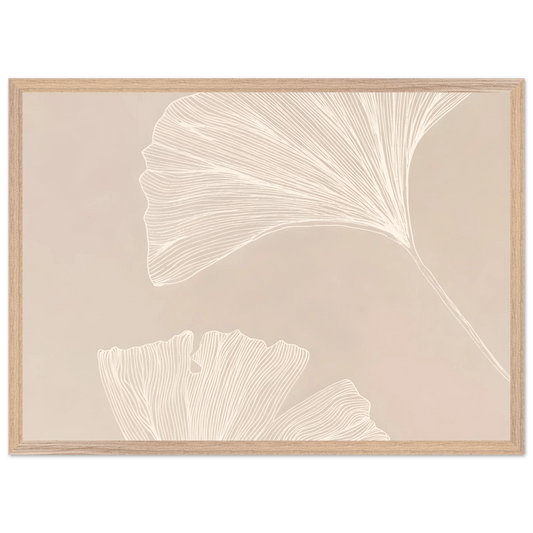 Modern Ginkgo Leaves Minimalist Wall Art - Luxury Art Canvas