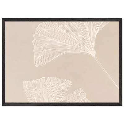 Modern Ginkgo Leaves Minimalist Wall Art - Luxury Art Canvas