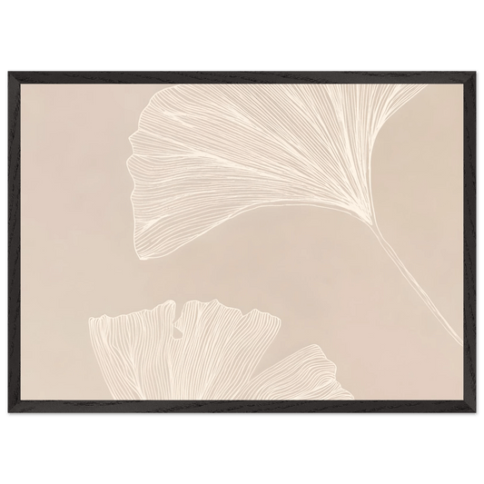 Modern Ginkgo Leaves Minimalist Wall Art - Luxury Art Canvas