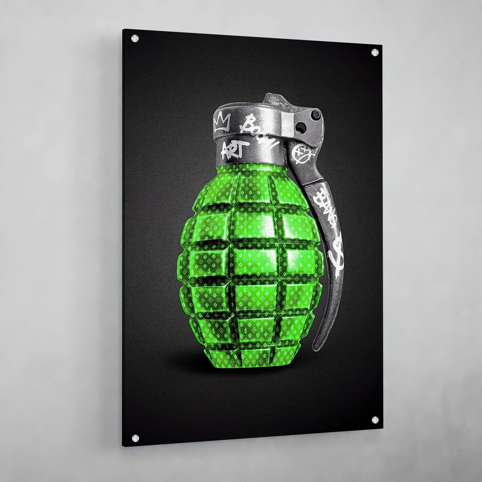 Modern Grenade Canvas Wall Art - Luxury Art Canvas