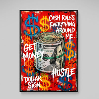 Money Hustle Graffiti Wall Art - Luxury Art Canvas