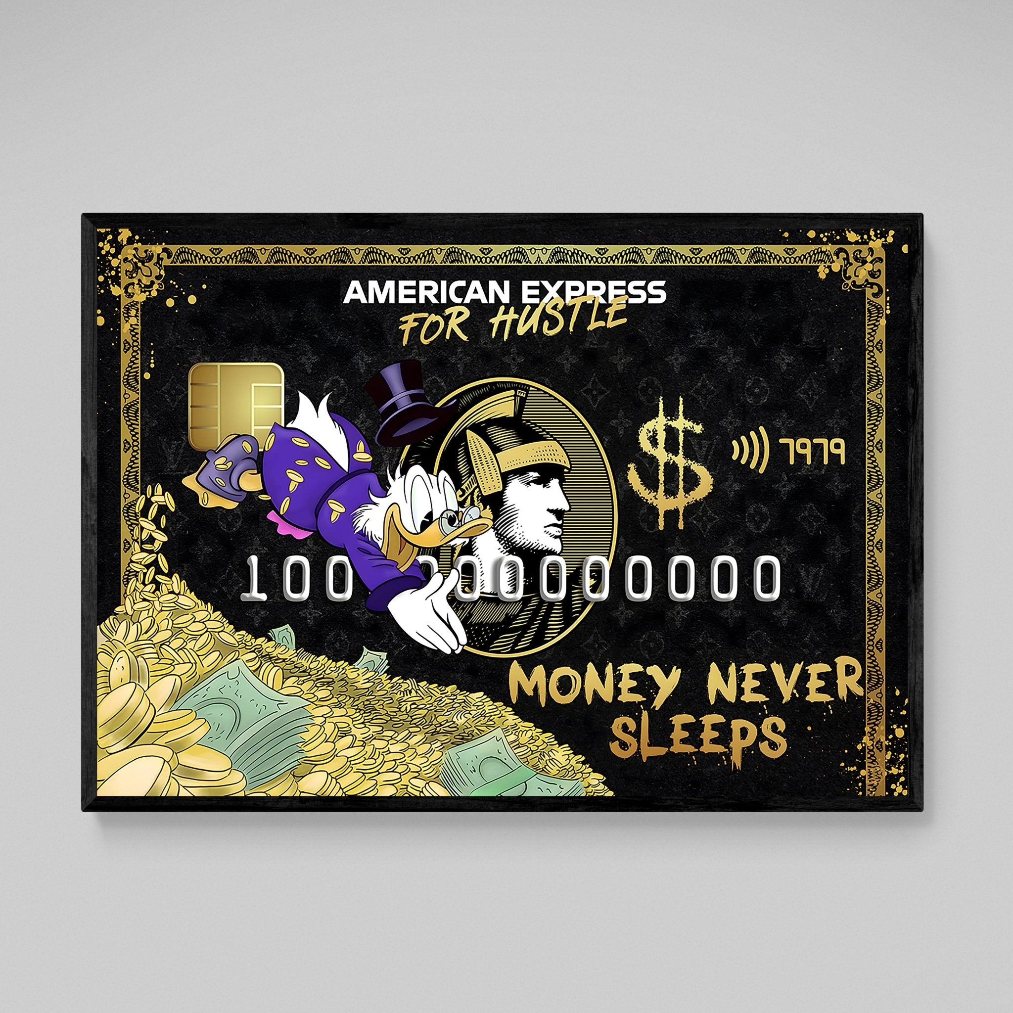 Money Never Sleeps Canvas Wall Art - Luxury Art Canvas