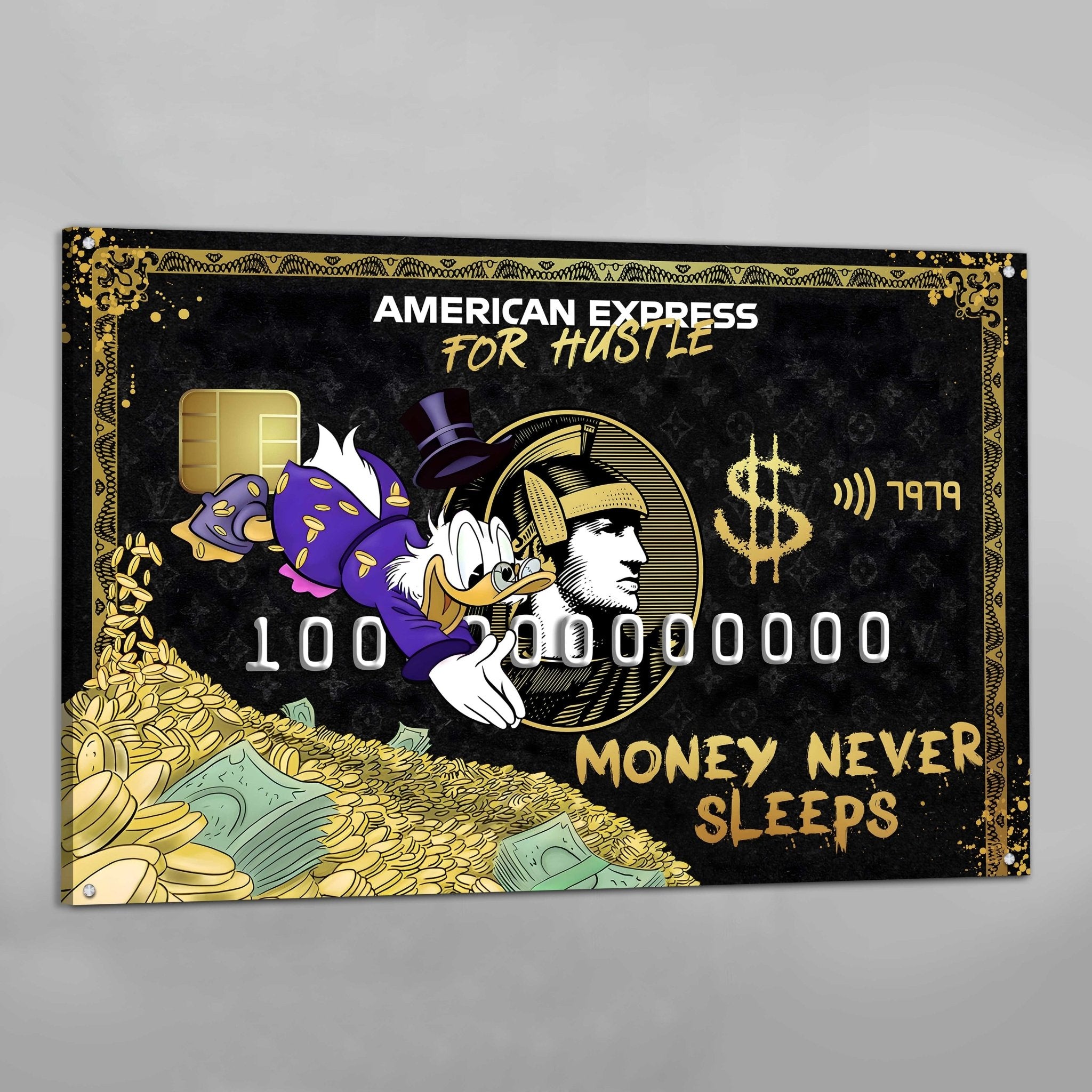 Money Never Sleeps Canvas Wall Art - Luxury Art Canvas