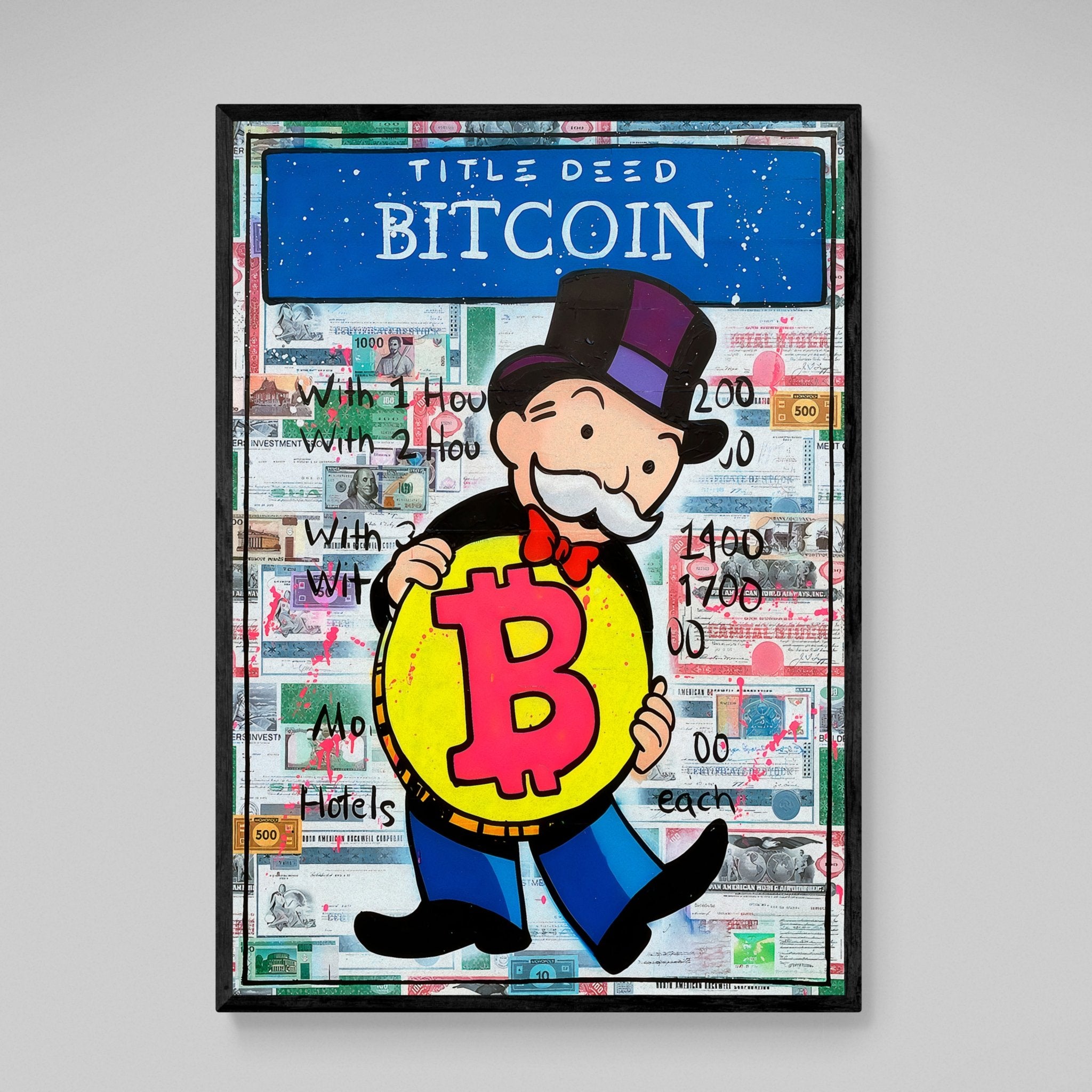 Monopoly Bitcoin Canvas Wall Art - Luxury Art Canvas