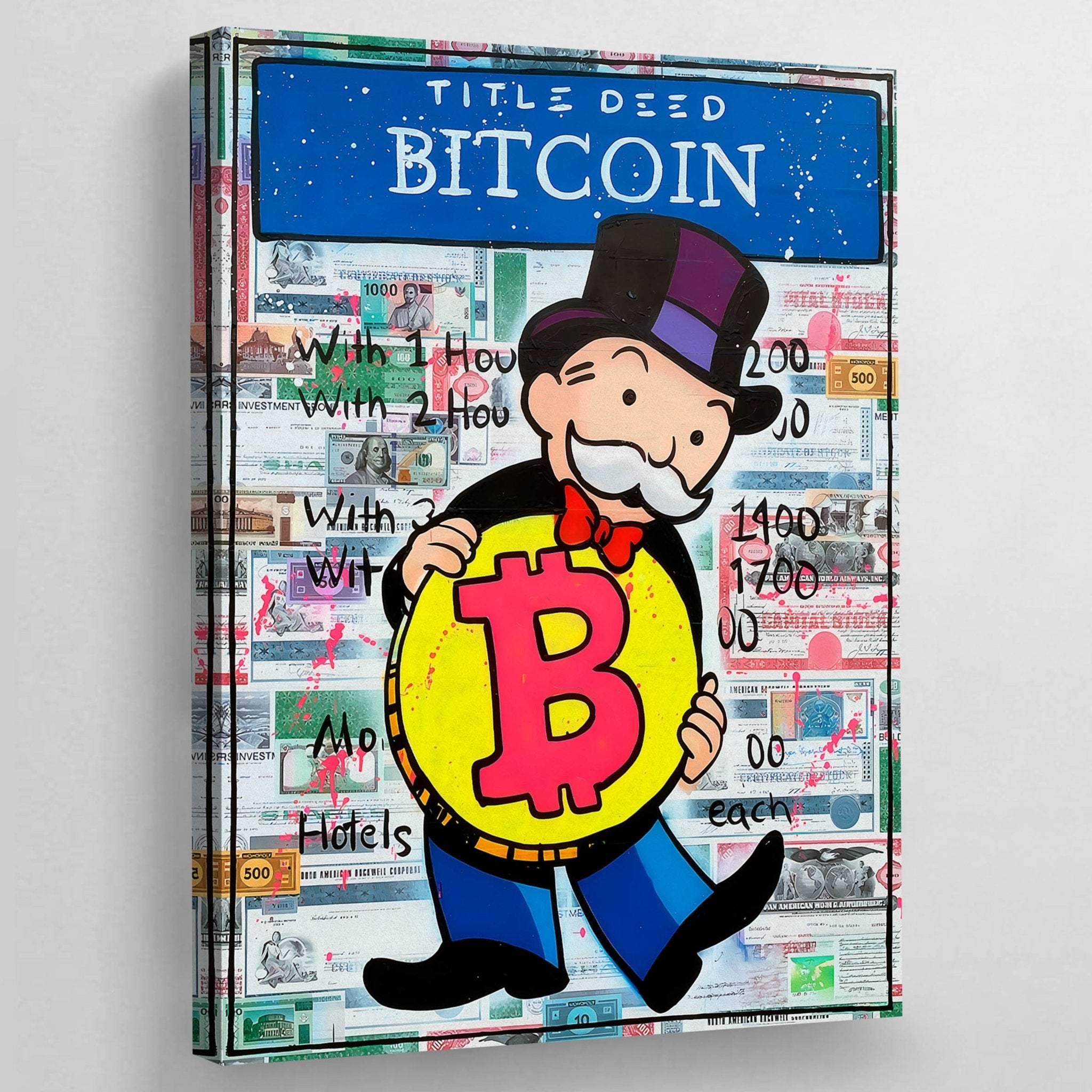 Monopoly Bitcoin Canvas Wall Art - Luxury Art Canvas