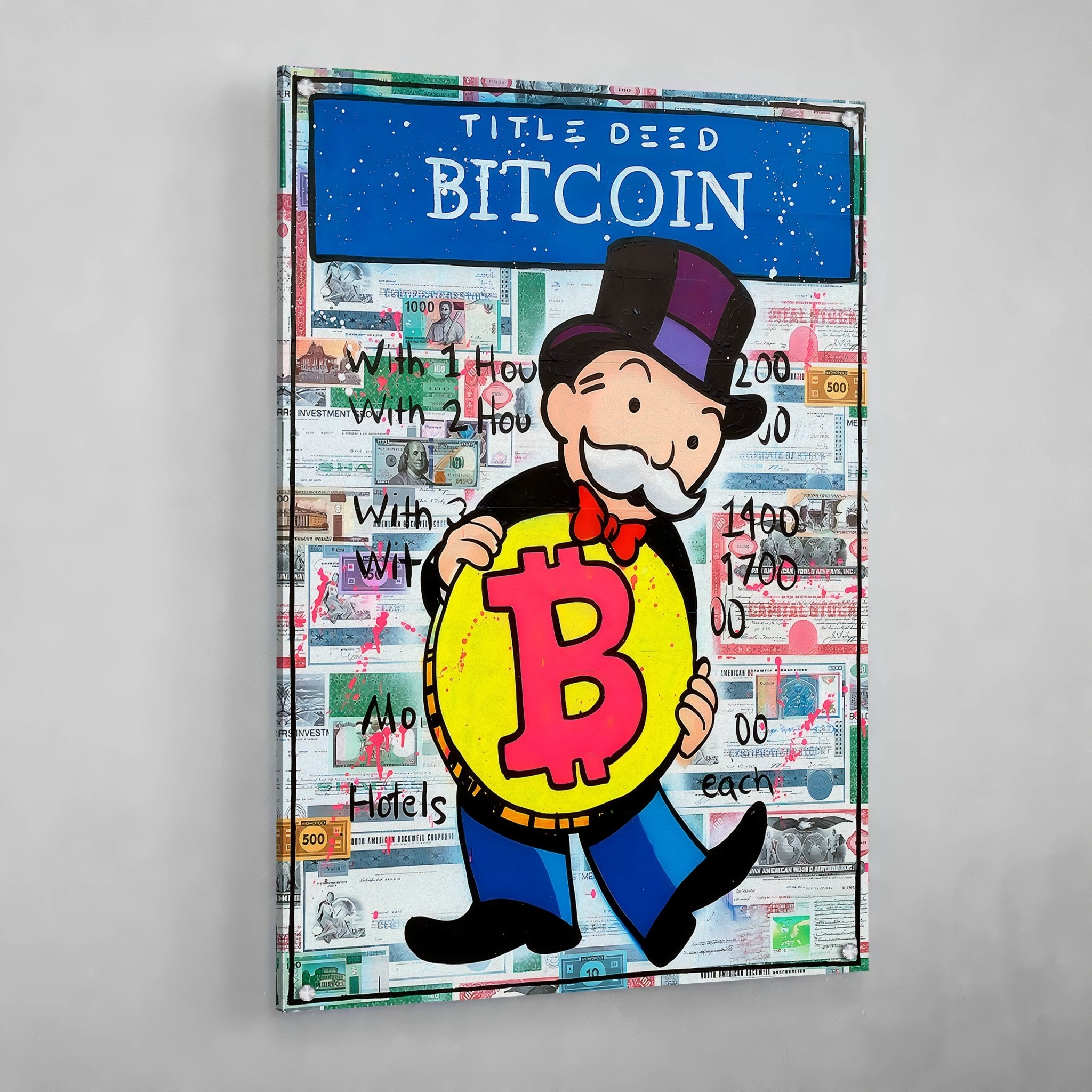 Monopoly Bitcoin Canvas Wall Art - Luxury Art Canvas