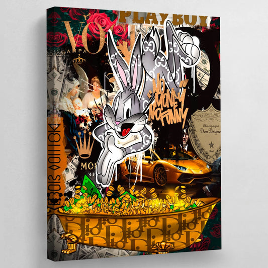 No Money No Funny Motivational Canvas Wall Art - Luxury Art Canvas