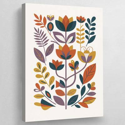 Nordic Botanical Scandinavian Wall Art - Luxury Art Canvas