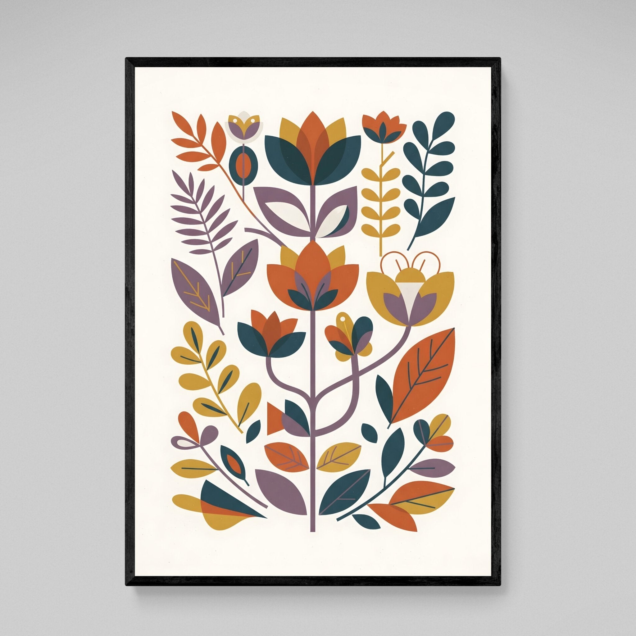 Nordic Botanical Scandinavian Wall Art - Luxury Art Canvas