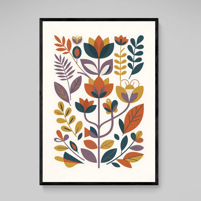 Nordic Botanical Scandinavian Wall Art - Luxury Art Canvas