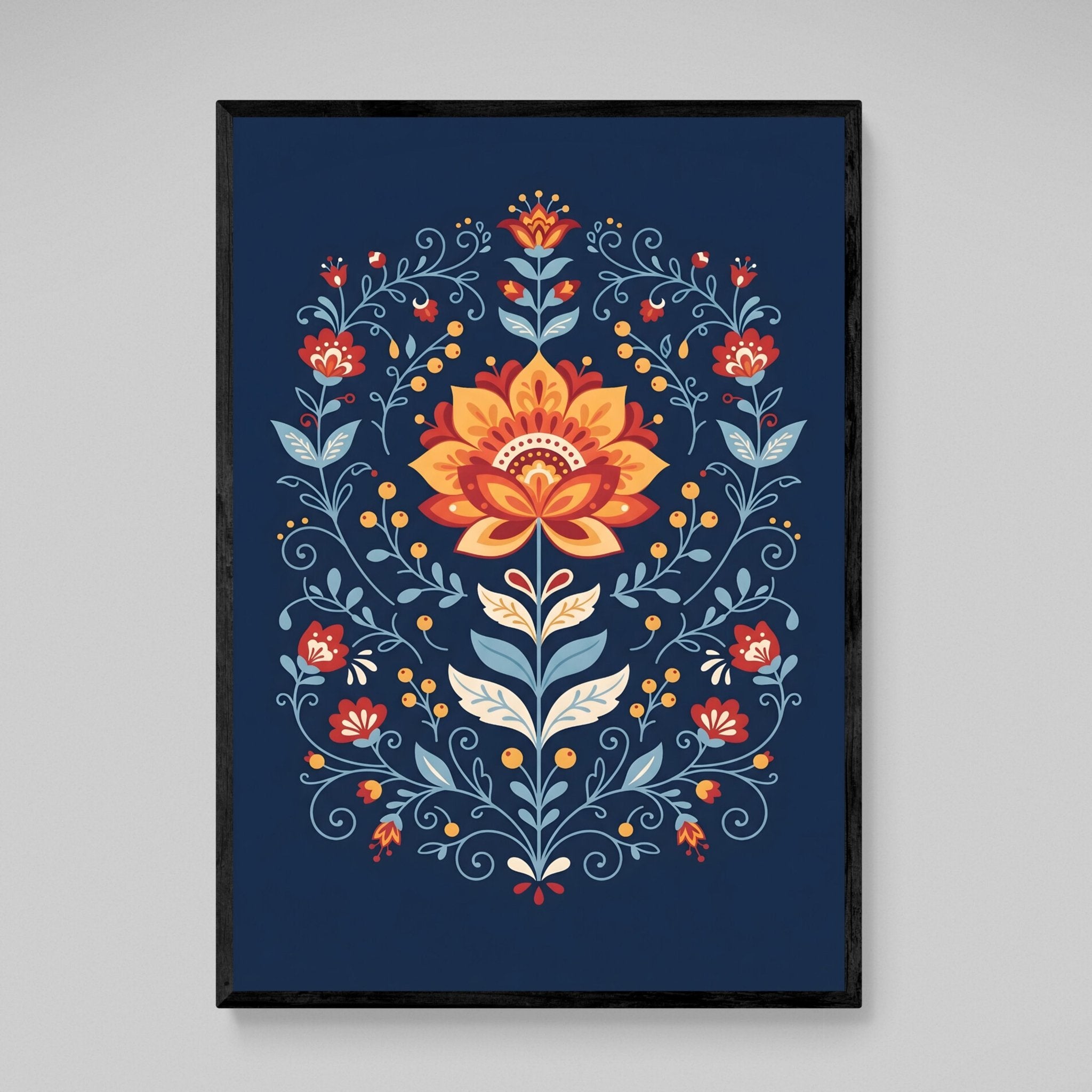 Nordic Flower Scandinavian Wall Art - Luxury Art Canvas