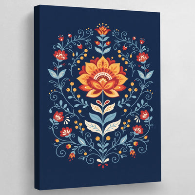 Nordic Flower Scandinavian Wall Art - Luxury Art Canvas