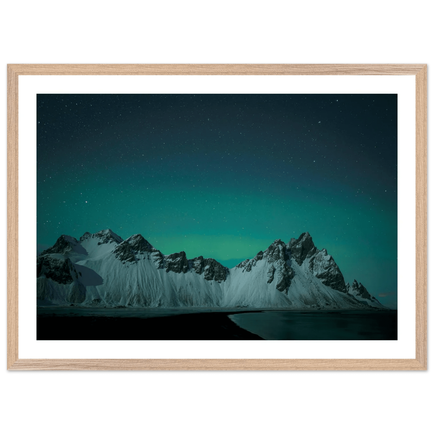 Northern Lights Mountains Photography Wall Art - Luxury Art Canvas