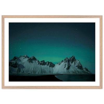 Northern Lights Mountains Photography Wall Art - Luxury Art Canvas