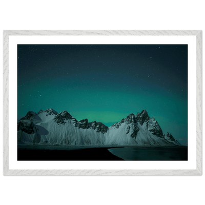 Northern Lights Mountains Photography Wall Art - Luxury Art Canvas
