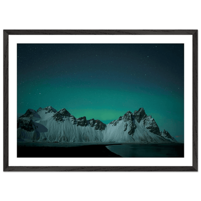 Northern Lights Mountains Photography Wall Art - Luxury Art Canvas