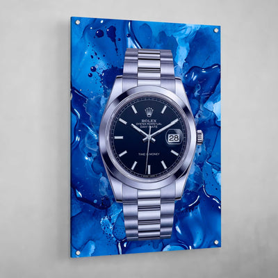 Ocean Blue Rolex Wall Art - Luxury Art Canvas