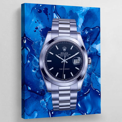 Ocean Blue Rolex Wall Art - Luxury Art Canvas